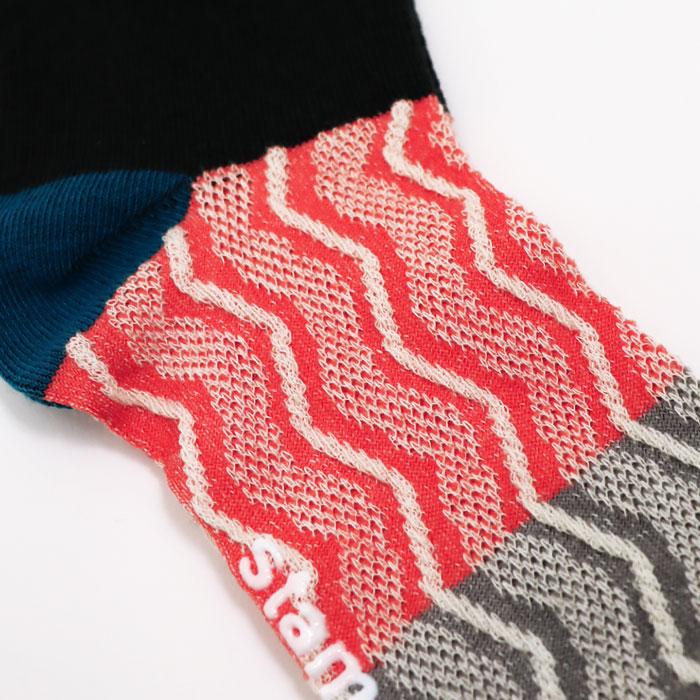 73128 stample スタンプル ウェーブライン アンクルソックス 靴下 キッズ ジュニア レディース 滑り止め 波柄 | stample | 16