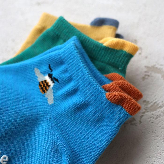 stample スタンプル 昆虫ワンポイント園児アンクル ソックス  3足組 73132キッズ 靴下 | stample | 12