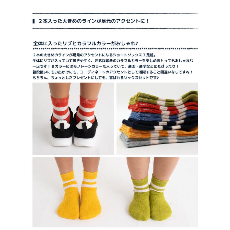 stample スタンプル 73133 ホワイトライン ショートソックス 3足組   滑り止め 靴下 ライン リブ 2025 春 夏 | stample | 03