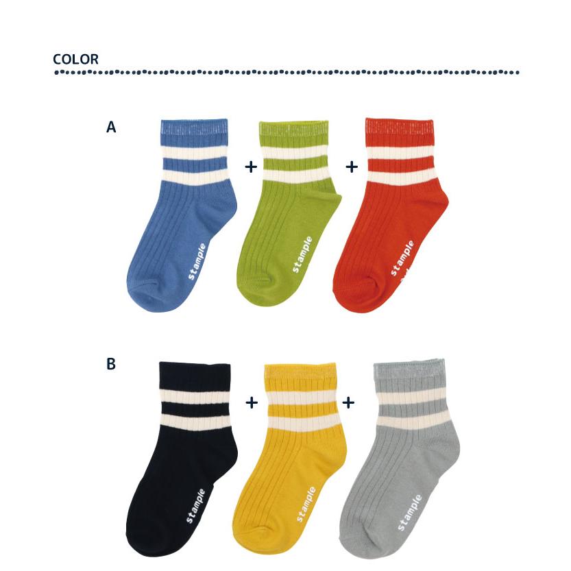 stample スタンプル 73133 ホワイトライン ショートソックス 3足組   滑り止め 靴下 ライン リブ 2025 春 夏 | stample | 05