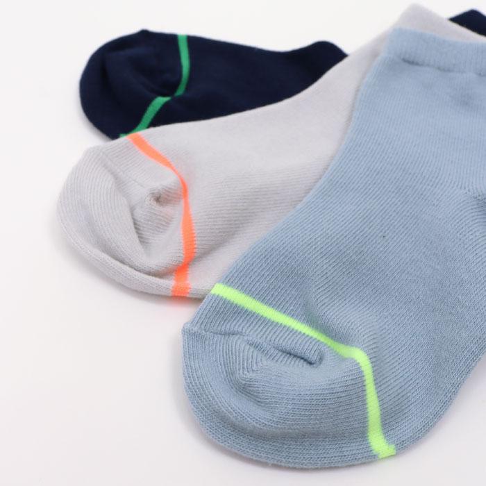 stample スタンプル 73140 ネオンカラー ショートソックス 3足組   滑り止め 靴下 キッズ 子供 わかいい おしゃれ ライン リブ 2025 春 夏 | stample | 14