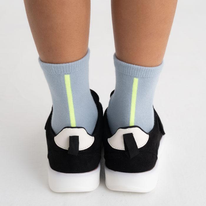 stample スタンプル 73140 ネオンカラー ショートソックス 3足組   滑り止め 靴下 キッズ 子供 わかいい おしゃれ ライン リブ 2025 春 夏 | stample | 09