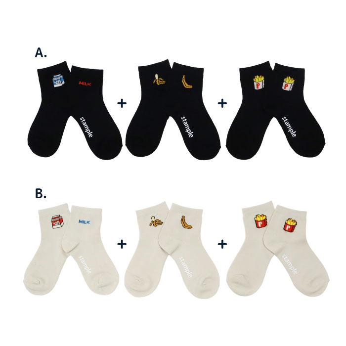 stample ワンポイントショートソックス 3足組 通学 個性的 靴下 スクールソックス | stample | 17