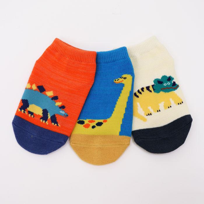 stample スタンプル ゆるゆるダイナソー園児アンクル ソックス  3足組 73142キッズ 靴下 | stample | 06