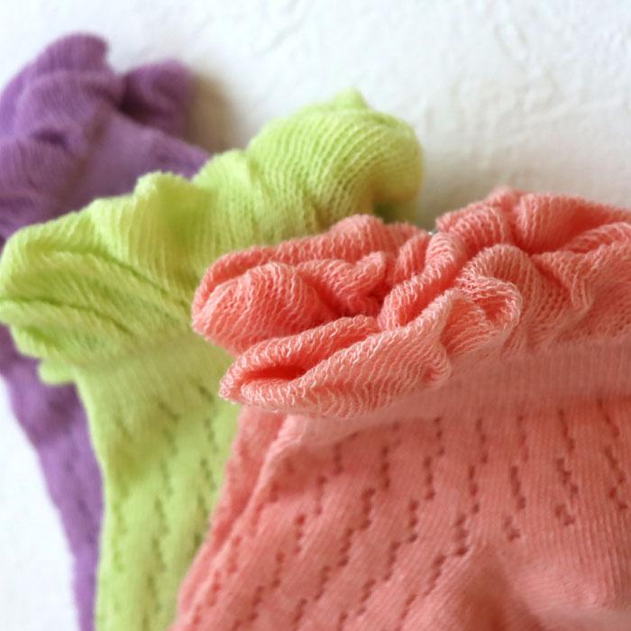 stample スタンプル 73146 レース編み アンクル ソックス  3足組 2025 春 夏 キッズ 靴下 フリル レース 女の子 カラフル | stample | 10