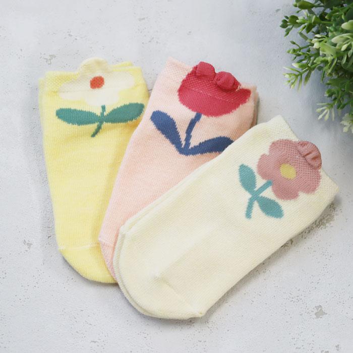 stample スタンプル ポッピンフラワー園児アンクル ソックス  3足組 73147 キッズ 靴下 | stample | 04
