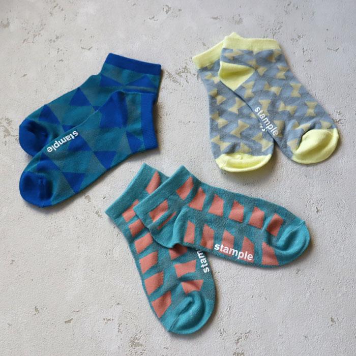 73149 stample スタンプル レクタングル アンクルソックス 靴下 キッズ ジュニア レディース 滑り止め 四角 | stample | 15