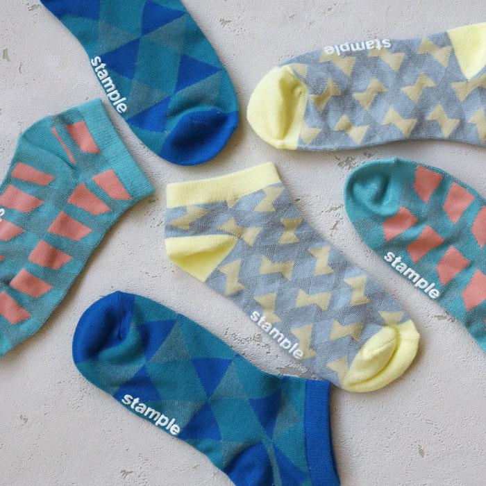 73149 stample スタンプル レクタングル アンクルソックス 靴下 キッズ ジュニア レディース 滑り止め 四角 | stample | 06