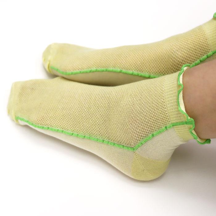 stample スタンプル 73155 メッシュ メロウ ライン ショートソックス 3足組   滑り止め 靴下 メッシュ フリル 2025 春 夏 | stample | 14