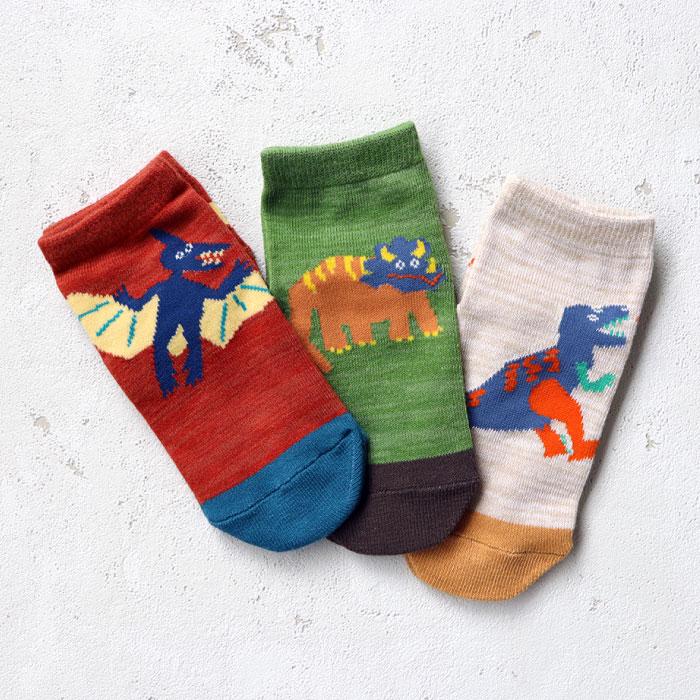 stample スタンプル ゆるゆるダイナソーII園児 ソックス  3足組 73270 キッズ 靴下 | stample | 03