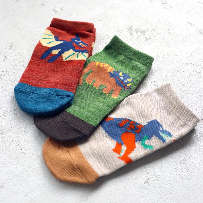 stample スタンプル ゆるゆるダイナソーII園児 ソックス  3足組 73270 キッズ 靴下 | stample | 06