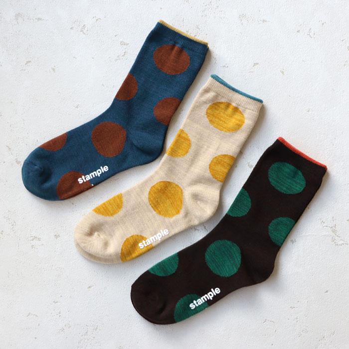 stample スタンプル ニュアンスドットクルーソックス 3足組 キッズ 靴下 目立つ靴下 運動会 73272 | stample | 03