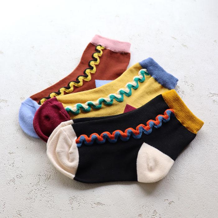 stample スタンプル 73275 コイル ショートソックス 3足組  くるくる 滑り止め 靴下 女の子 男の子 レディース | stample | 03