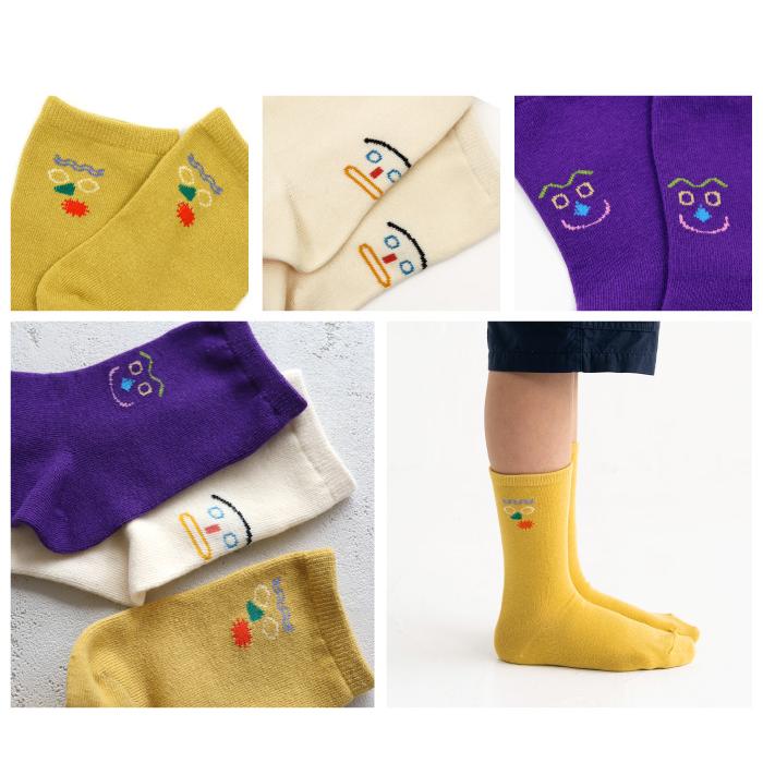 靴下 キッズ stample スタンプル ファニーフェイスクルーソックス 3足組 キッズ 靴下 73276 | stample | 02