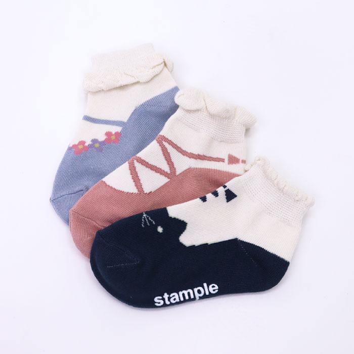 stample スタンプル バレエシューズ園児ソックス  3足組 73281 キッズ 靴下 | stample | 08