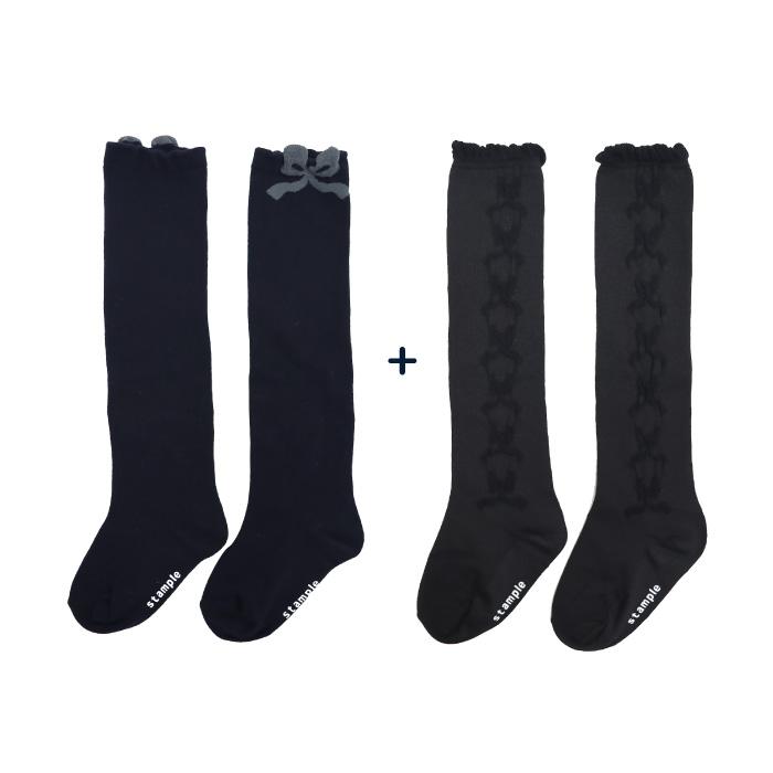 stample スタンプル リボンリボン ニーハイ ソックス 卒業式 入学式 フォーマル 発表会 女の子 通学 可愛い 73283 | stample | 19
