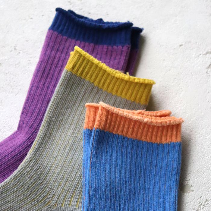 靴下 キッズ stample スタンプル 配色リブクルーソックス 3足組 キッズ 靴下 73289 | stample | 07