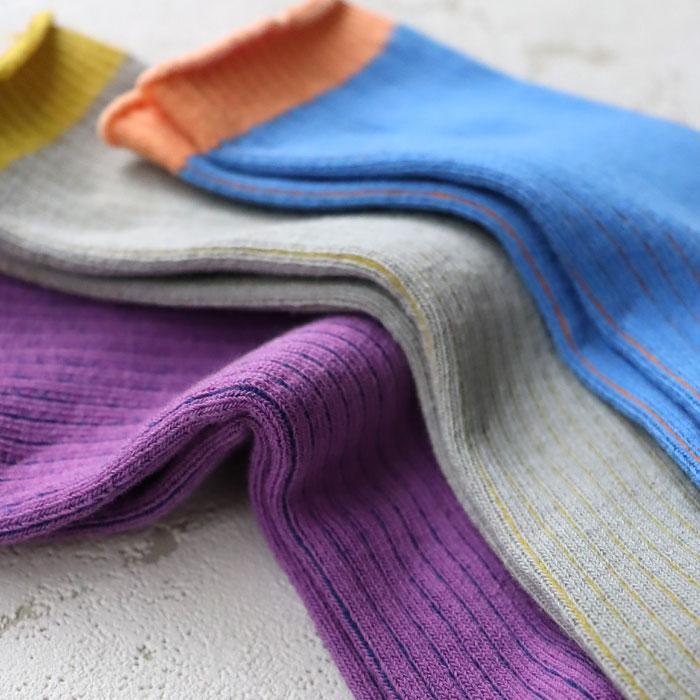 靴下 キッズ stample スタンプル 配色リブクルーソックス 3足組 キッズ 靴下 73289 | stample | 09