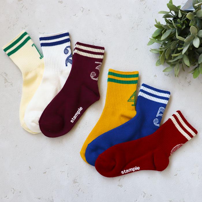 stample  アメリブナンバーショートソックス  3足組   滑り止め 靴下 73290 | stample | 20