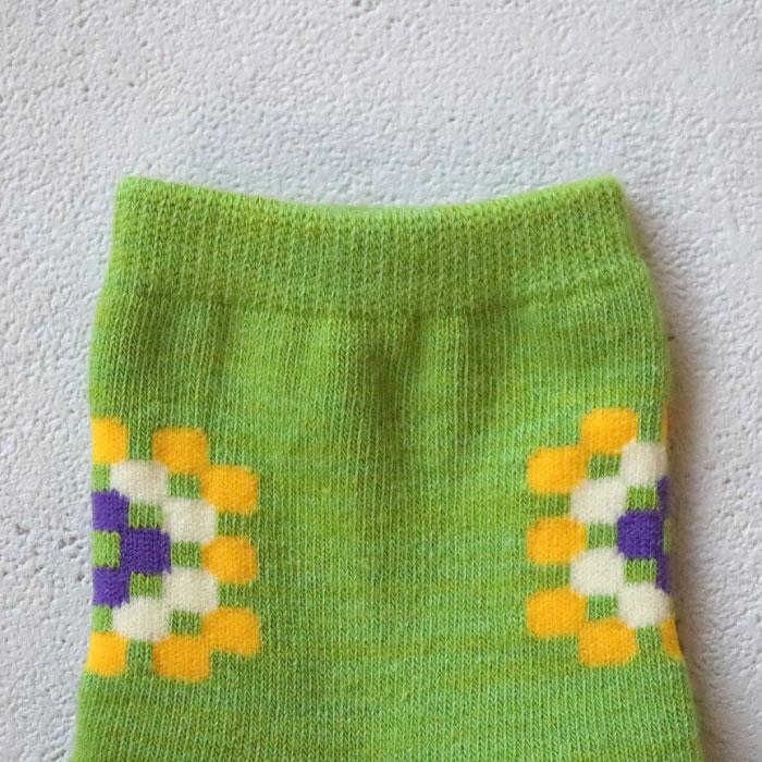 stample スタンプル 73300 クロシェショートソックス 3足組 編み図 四角柄 ポップ レトロ 滑り止め 靴下 女の子 男の子 レディース | stample | 08