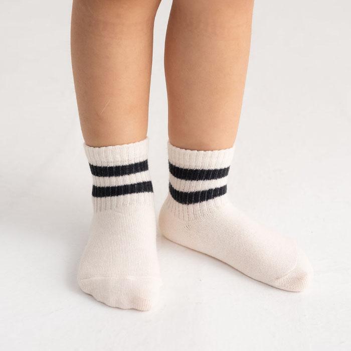 stample スタンプル 73302 ソフトリブベビー園児ショートソックス 3足組 ポップ ライン レトロ 滑り止め 靴下 女の子 男の子 | stample | 05