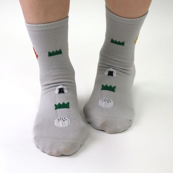 stample スタンプル 73313 お弁当 ショートソックス 3足組 おにぎり 滑り止め 靴下 女の子 男の子 レディース | stample | 14