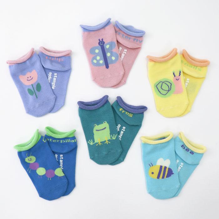 stample スタンプル 73317  おさんぽ園児ソックス 2025 春 夏 靴下 子供 キッズ 通園 女の子 男の子 生き物 花 滑り止め | stample | 17
