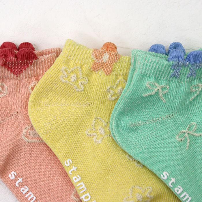 stample ガールズモチーフ アンクルソックス 3足組 73319 キッズ 靴下 女の子 可愛い 通園 通学 | stample | 12