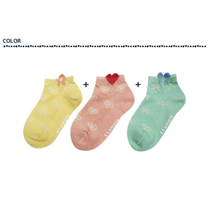 stample ガールズモチーフ アンクルソックス 3足組 73319 キッズ 靴下 女の子 可愛い 通園 通学 | stample | 04