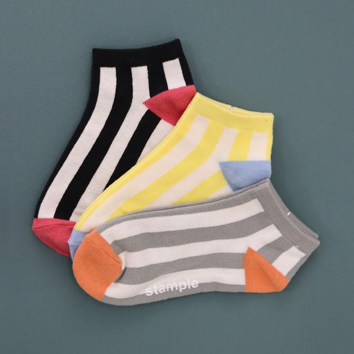 stample ボールドストライプ アンクルソックス 3足組 73321 キッズ 靴下 男の子 女の子 ストライプ 春 夏 | stample | 15