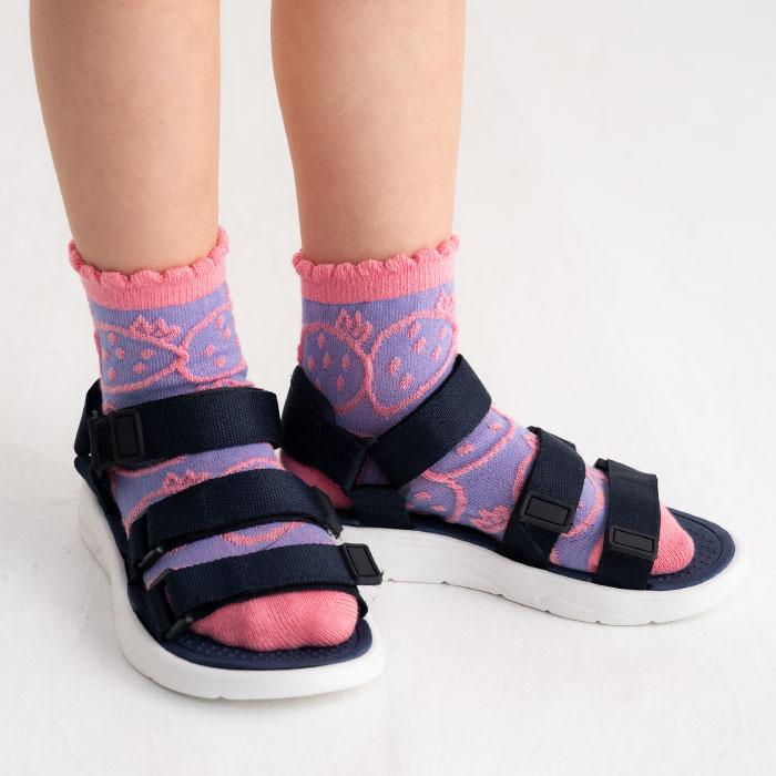 stample スタンプル 73322 フルーツ フロート ショートソックス フルーツ 果物 くだもの リンゴ イチゴ チェリー 春 夏  靴下 子供 キッズ おしゃれ 女の子 | stample | 07