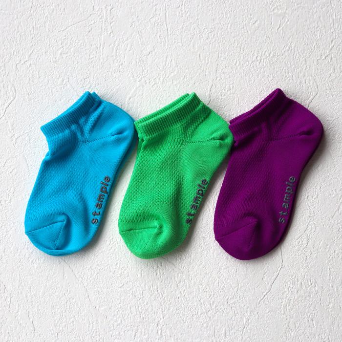 stample スタンプル 73323 ネオンカラーメッシュアンクルソックス 3足組 靴下 メッシュ 涼しい キッズ 男の子 おしゃれ キッズ カラフル | stample | 17