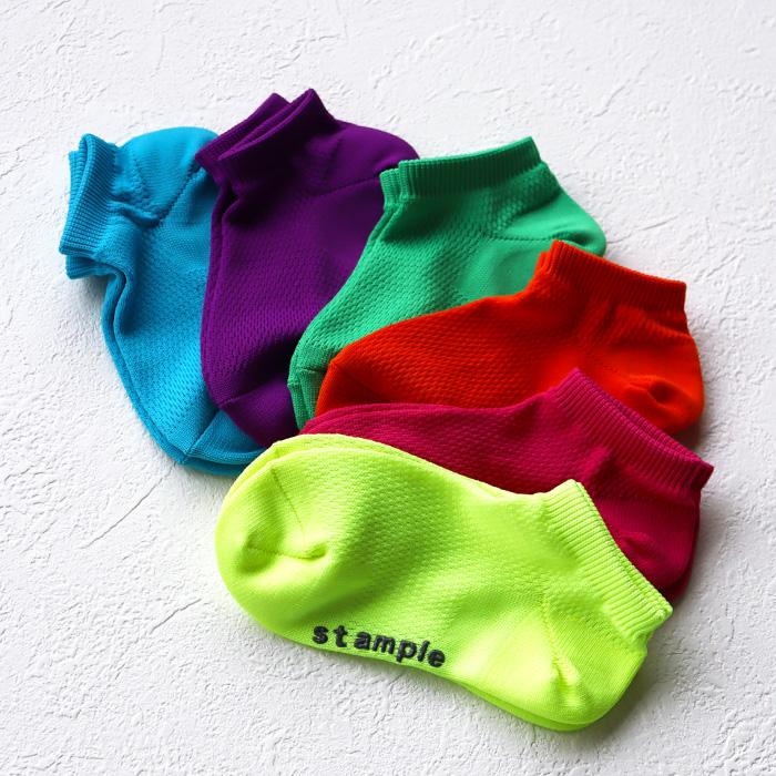 stample スタンプル 73323 ネオンカラーメッシュアンクルソックス 3足組 靴下 メッシュ 涼しい キッズ 男の子 おしゃれ キッズ カラフル | stample | 11