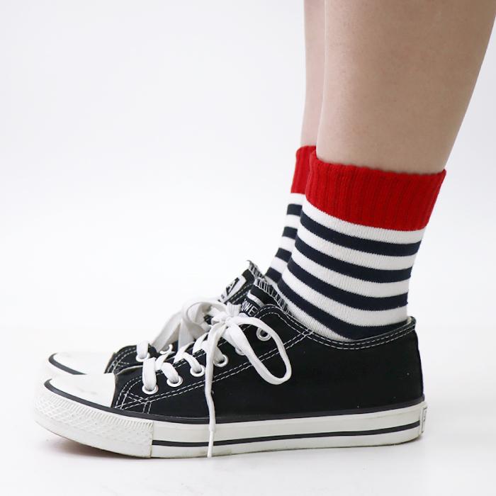 stample スタンプル 73324 スリーボーダーショートソックス 3足組 ボーダー 滑り止め 靴下 女の子 男の子 レディース | stample | 14