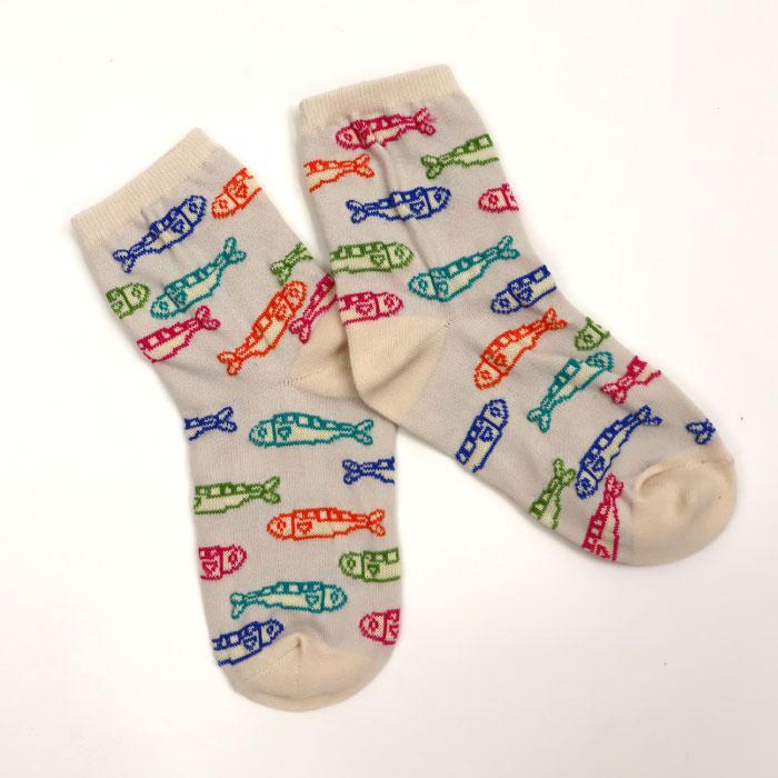 stample スタンプル 73398 おしゃれ小魚ショートソックス 3足組 さかな おさかな 魚 滑り止め 靴下 女の子 男の子 レディース | stample | 12