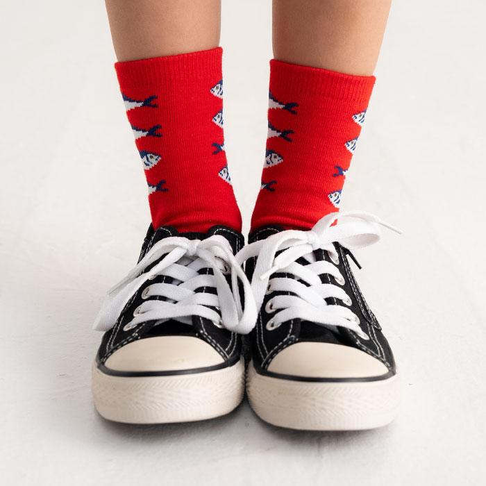 stample スタンプル 73398 おしゃれ小魚ショートソックス 3足組 さかな おさかな 魚 滑り止め 靴下 女の子 男の子 レディース | stample | 06