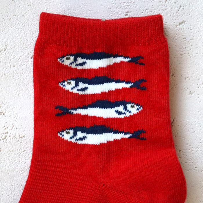 stample スタンプル 73398 おしゃれ小魚ショートソックス 3足組 さかな おさかな 魚 滑り止め 靴下 女の子 男の子 レディース | stample | 10