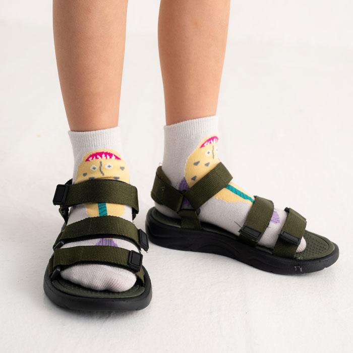 stample スタンプル 73399 じっとしてる魚アンクルソックス 3足組 靴下 キッズ 男の子 おしゃれ かわいいすべり止め キッズ 子供用 | stample | 10