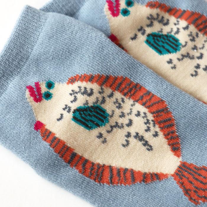 stample スタンプル 73399 じっとしてる魚アンクルソックス 3足組 靴下 キッズ 男の子 おしゃれ かわいいすべり止め キッズ 子供用 | stample | 12