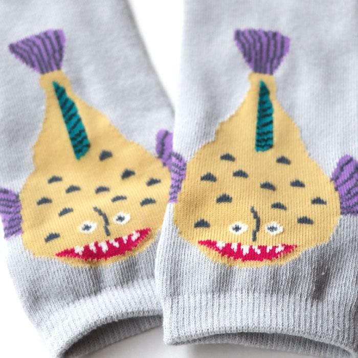 stample スタンプル 73399 じっとしてる魚アンクルソックス 3足組 靴下 キッズ 男の子 おしゃれ かわいいすべり止め キッズ 子供用 | stample | 13