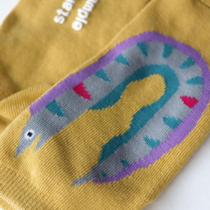 stample スタンプル 73399 じっとしてる魚アンクルソックス 3足組 靴下 キッズ 男の子 おしゃれ かわいいすべり止め キッズ 子供用 | stample | 14