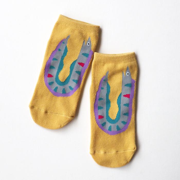 stample スタンプル 73399 じっとしてる魚アンクルソックス 3足組 靴下 キッズ 男の子 おしゃれ かわいいすべり止め キッズ 子供用 | stample | 17