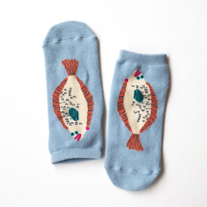 stample スタンプル 73399 じっとしてる魚アンクルソックス 3足組 靴下 キッズ 男の子 おしゃれ かわいいすべり止め キッズ 子供用 | stample | 18