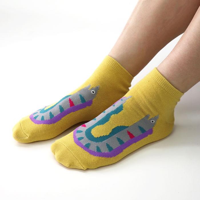 stample スタンプル 73399 じっとしてる魚アンクルソックス 3足組 靴下 キッズ 男の子 おしゃれ かわいいすべり止め キッズ 子供用 | stample | 06