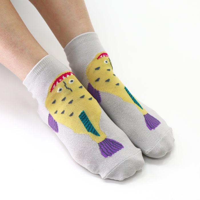 stample スタンプル 73399 じっとしてる魚アンクルソックス 3足組 靴下 キッズ 男の子 おしゃれ かわいいすべり止め キッズ 子供用 | stample | 08