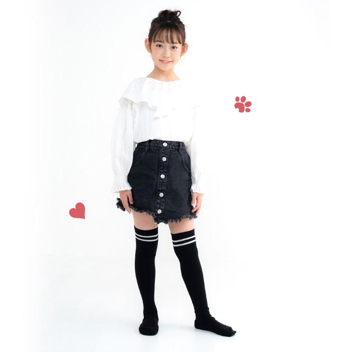 stample スタンプル 73435 ネコ＆ハートラインニーハイソックス ２足組 靴下 ネコ ハート ライン ラメ 女の子 すべり止め | stample | 04