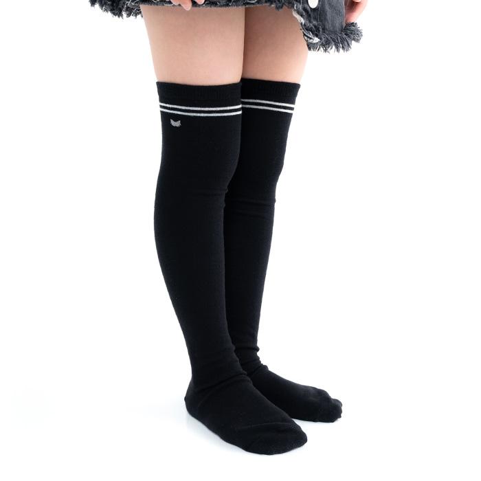 stample スタンプル 73435 ネコ＆ハートラインニーハイソックス ２足組 靴下 ネコ ハート ライン ラメ 女の子 すべり止め | stample | 07
