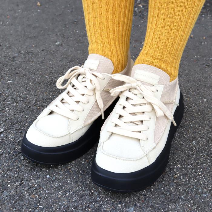 Hashed Coorde（ハッシュドコーデ）hc4554 厚底スニーカー シューズ レディース 定番 おしゃれ シンプル 軽量 疲れにくい 歩きやすい ブラック ベージュ | Hashed Coorde | 14