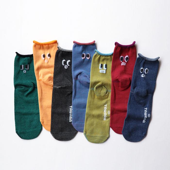 TAWARA（たわら）t30892 KAOショートソックス ゴムなし クルーソックス 1P レディース 顔 | TAWARA | 19