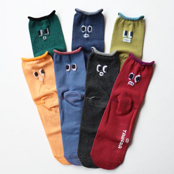 TAWARA（たわら）t30892 KAOショートソックス ゴムなし クルーソックス 1P レディース 顔 | TAWARA | 02